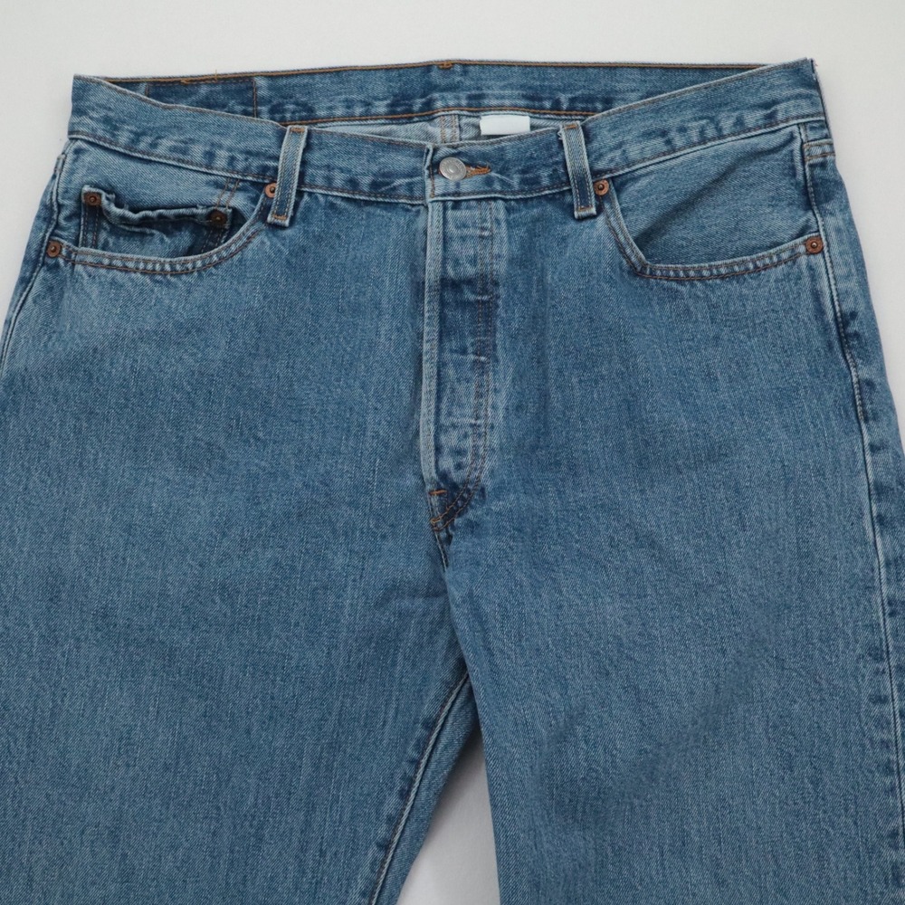 Vintage 90s Levi's 501 Mens 36x30 (31) Blue Straight Leg Button Fly Jeans 0193 - Picture 7 of 14